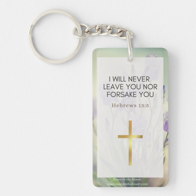 Blommigt Scripture Acrylic Keychain Nyckelring (Framsidan)