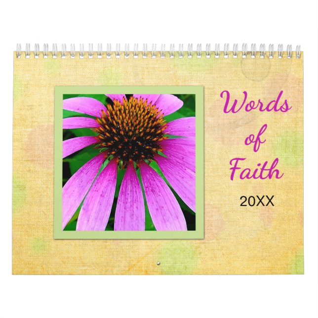 Blommigt Scripture Ord of Faith Calendar Kalender (Omslag)