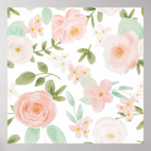BLOMMIGT SEAMLESS MÖNSTER POSTER
