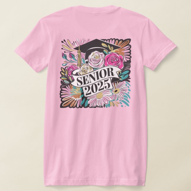 Blommigt Senior 2025 Passande T-shirt (Laydown Baksida)