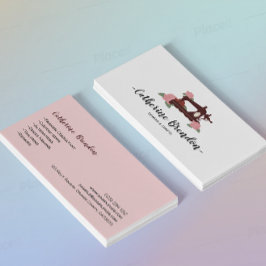 Blommigt Sewing Maskin Loely Seamstress Visitkort