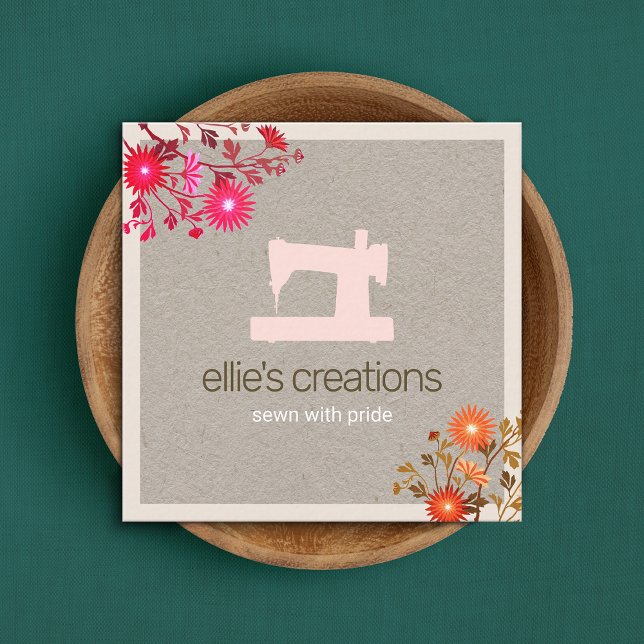 Blommigt Sewing Maskin Seamstress eller Tailor Kra (Skapare uppladdad)