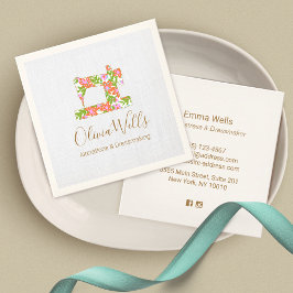 Blommigt Sewing Maskin Seamstress Fyrkantigt Visitkort