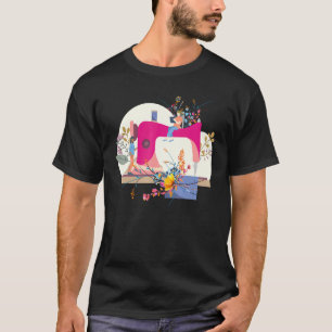 Blommigt Sewing Maskin Seamstress Sew Quilter Sewe T Shirt