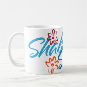 Blommigt Shabbat Shalom Kaffemugg