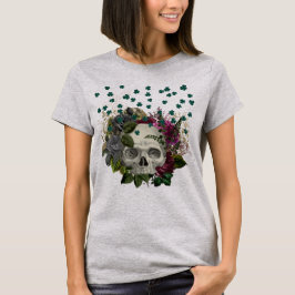 Blommigt Shamrock Skull T Shirt