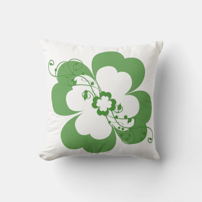 Blommigt Shamrocks Pillow Kudde (Framsida)