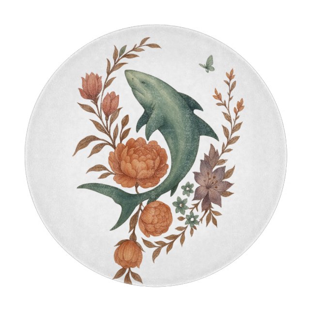 Blommigt Shark Harmony - Nature & Ocean Fusion Art (Framsidan)