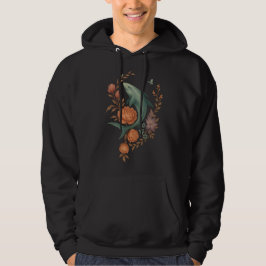 Blommigt Shark Harmony - Nature & Ocean Fusion Art Hoodie