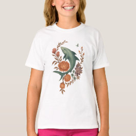 Blommigt Shark Harmony - Nature & Ocean Fusion Art T Shirt