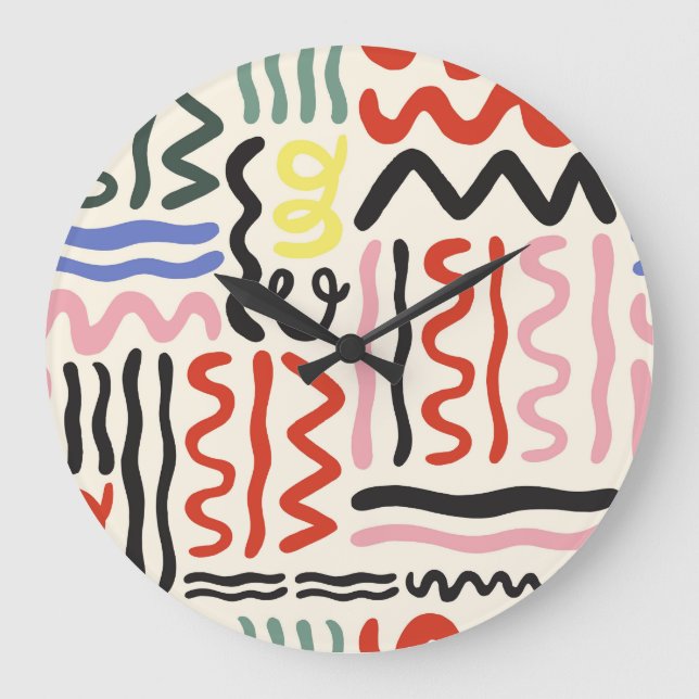 Blommigt Shawl: Square Paisley Ornament Stor Klocka (Framsida)