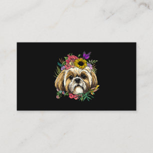 Blommigt Shih Tzu Hund Nature Shih Tzu Älskare Visitkort