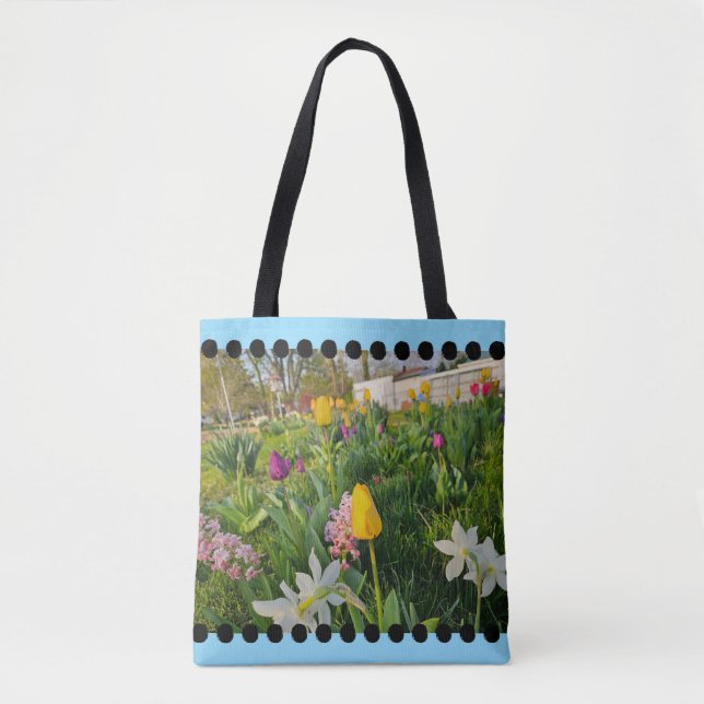 Blommigt Shoulder Tote Bag Tygkasse (Framsida)