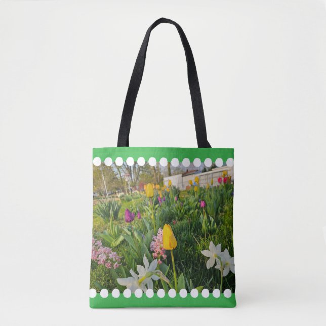 Blommigt Shoulder Tote Bag Tygkasse (Framsida)