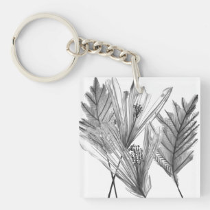 Blommigt Silhouette - Grått