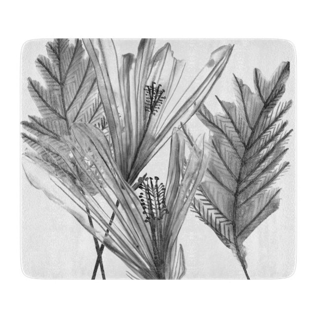 Blommigt Silhouette - Grått (Framsidan)