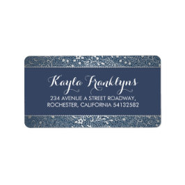 blommigt silver bröllop adressetikett