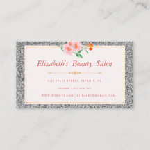 Blommigt Silver Glitter Makeup Artist Beauty Salon