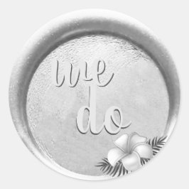 *~ Blommigt Silver Vax Seal Frimärke Bröllop Runt Klistermärke