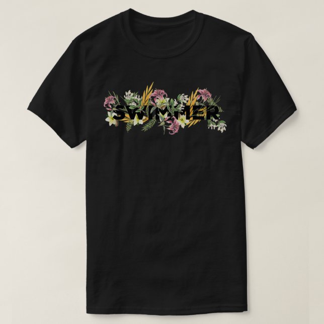 Blommigt simmare t shirt (Design framsida)