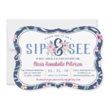 Blommigt Sip och se Babybildsinbjudan, Vår