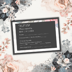 blommigt, sjöblomma, ro peony bröllop OSA kort