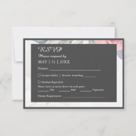 blommigt, sjöblomma, ro peony bröllop OSA kort