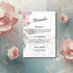 Blommigt, sjöblomma, ro peony bröllop tilläggskort