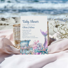 Blommigt Sjöjungfru Svan Starfish Baby Shower