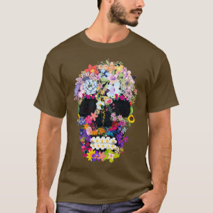 blommigt skalle Yew natur som växer i skelett T Shirt