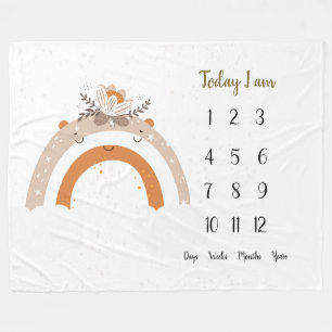 Blommigt-skandalen Regnbåge Baby 1:a milstolpen    Fleecefilt