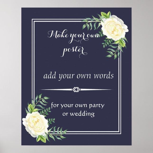 Blommigt Skapa egen poster utskrift (Framsidan)