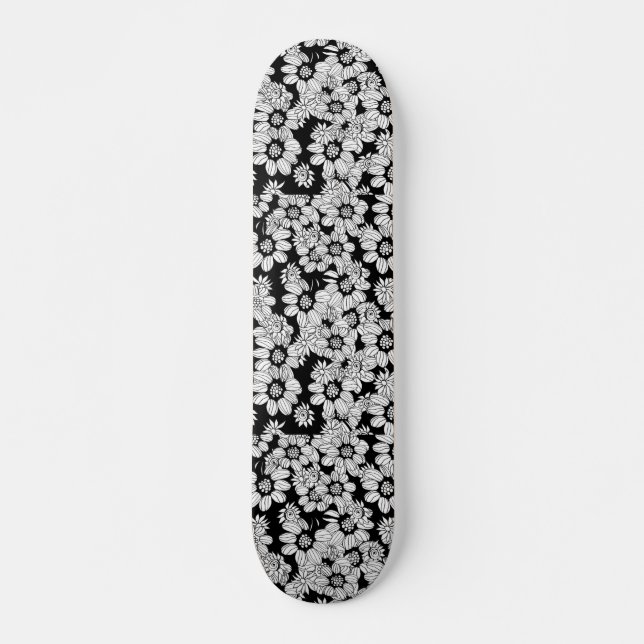 Blommigt Skateboard-däck Mini Skateboard Bräda 18,5 Cm (Framsida)