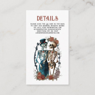 Blommigt Skeleton - Enclosur för QR Bröllop-detalj Tilläggskort