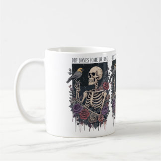 Blommigt Skeleton med Bird Kärlek Kaffemugg