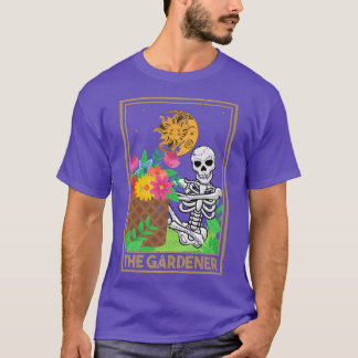 Blommigt Skeleton Tarot Gardener Plant Lov T Shirt