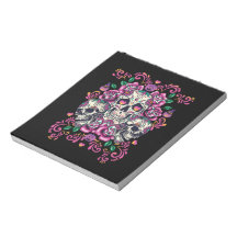 Blommigt, skelett, vattenfärgsfärg rosa, Halloween