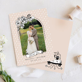 Blommigt Sketch Fairytale Roligt Fox Bröllop Arch Tack Kort