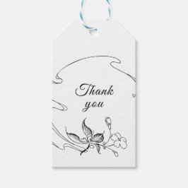 Blommigt Sketch Gift-Märkre Presentetikett