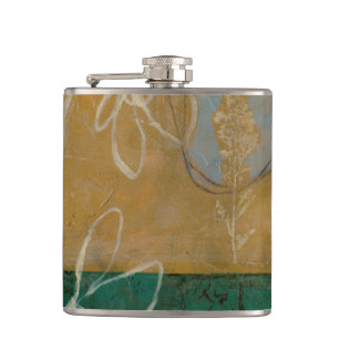 Blommigt Sketch med Wildblomma och växter Fickplunta