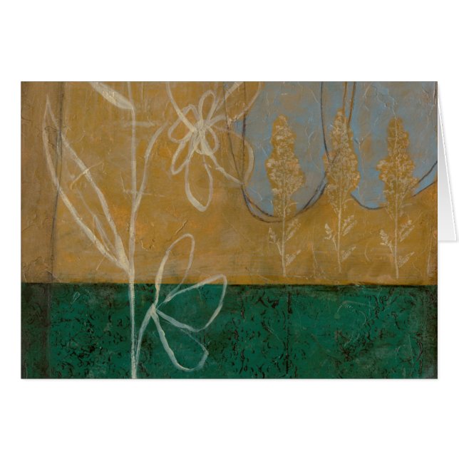 Blommigt Sketch med Wildblomma och växter Hälsningskort (Framsidan Horizontal)