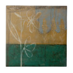 Blommigt Sketch med Wildblomma och växter Kakelplatta<br><div class="desc">Det pågår mycket i den här målningen av Jennifer Goldberger. En skiss av blommigten går i mitten och träd utgör bakgrunden. Fläkt av Eugene Delacroix och Edward Hopper kanske vill köpa detta biet!</div>