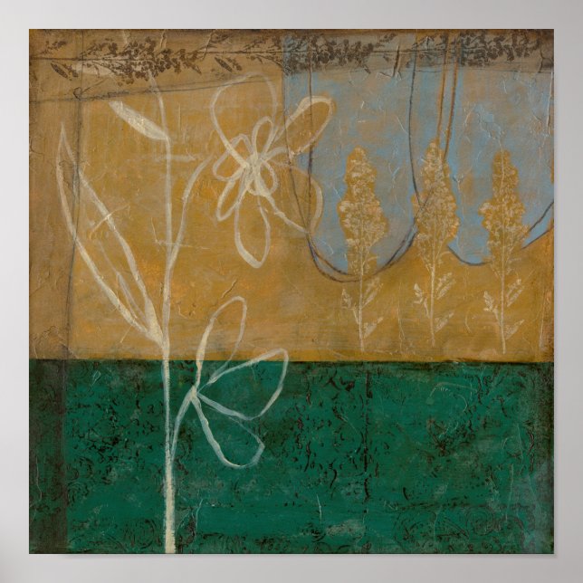 Blommigt Sketch med Wildblomma och växter Poster (Framsidan)