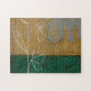 Blommigt Sketch med Wildblomma och växter Pussel