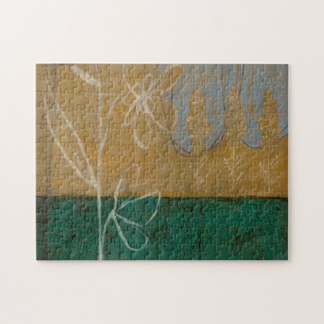 Blommigt Sketch med Wildblomma och växter Pussel (Horisontell)