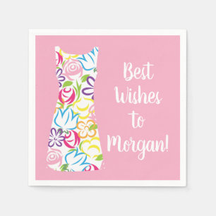 Blommigt Skift Dress Personlig Party Napkins Pappersservett