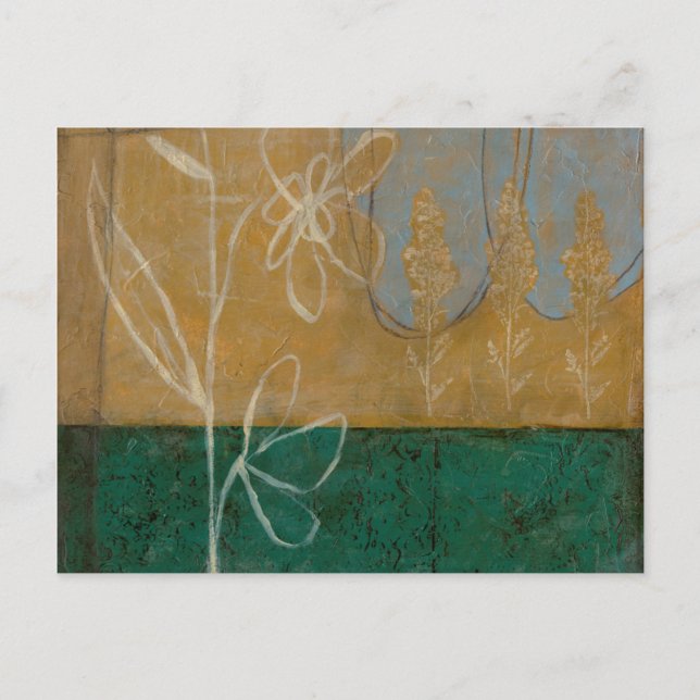 Blommigt Skiss med vilda blommor och växter Vykort (Framsida)