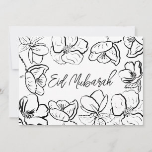 Blommigt, skrapor för hemdekantering Eid Mubarak Inbjudningar