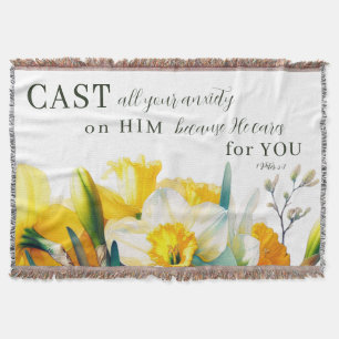 Blommigt Skript 1 Peter 5:7 Filt