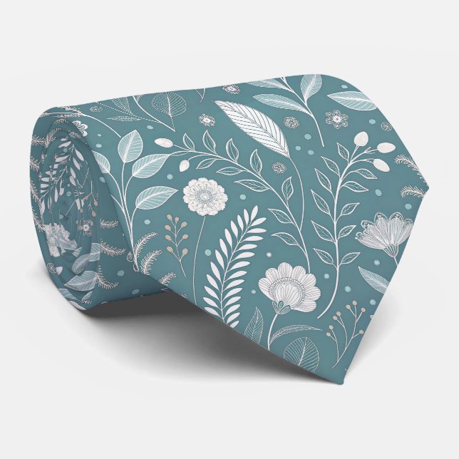 Blommigt Skriv ut kontrollruta för Snyggtar Slips (Rullad)